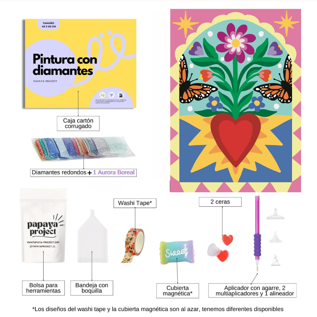 Pintura con diamantes-✨ KIT PLUS✨ Corazón monarca
