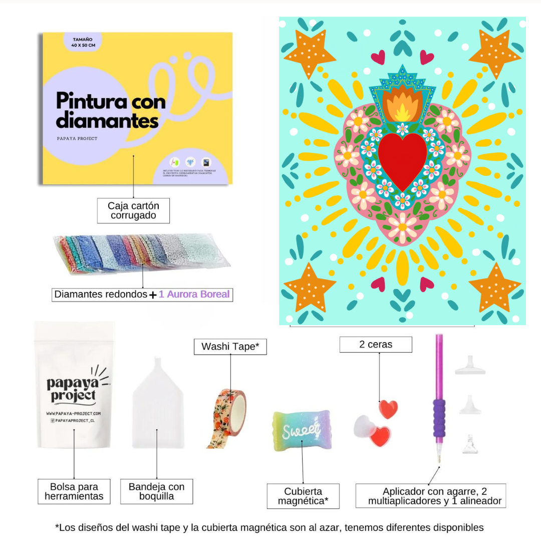 Pintura con diamante✨ KIT PLUS✨ Corazón menta