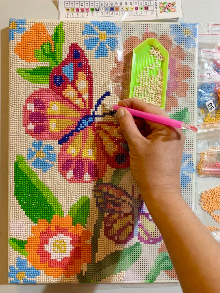 Pinta diamante KIT PLUS✨-mariposa en jardin - La flor de Frida Default Title La flor de Frida