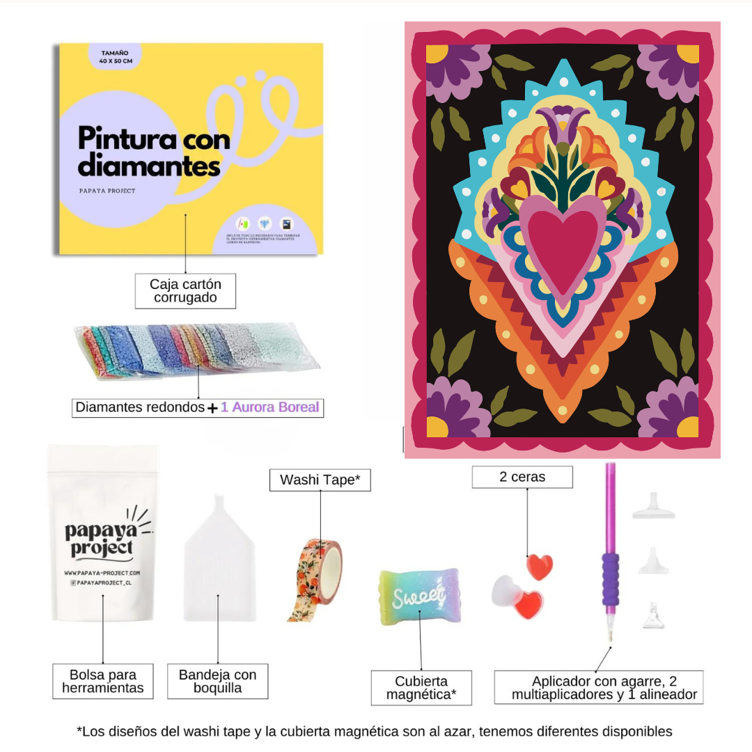 Pintura con diamantes-✨ KIT PLUS✨Corazón Artesano