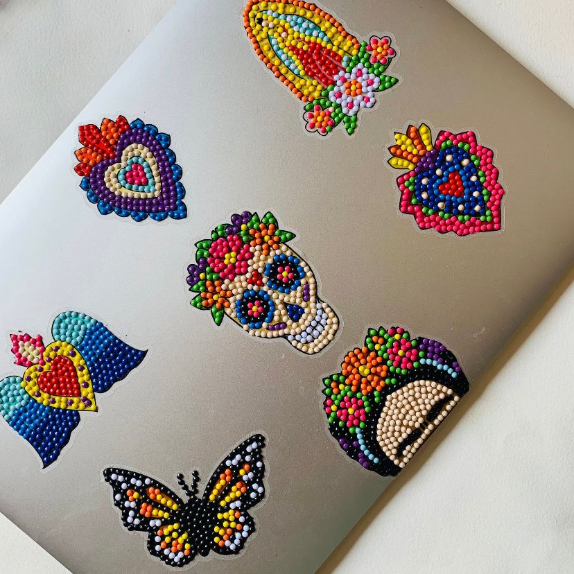 Plantillas 7 stickers pinta con diamantes - Flor de Frida- La flor de Frida Default Title La flor de Frida