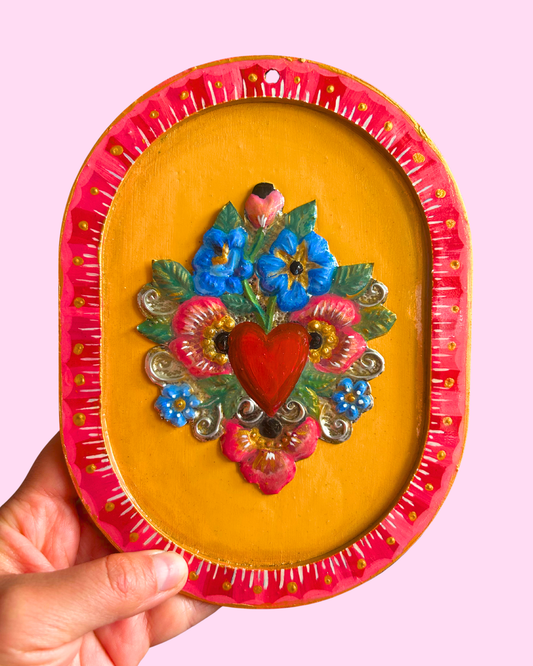Corazón florece colores