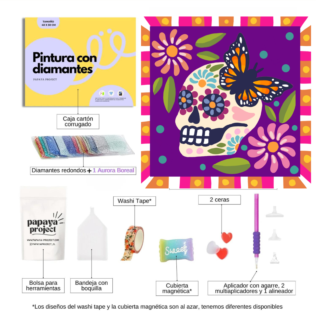 Pinta con diamantes✨KIT PLUS✨ calavera morada - La flor de Frida Default Title La flor de Frida