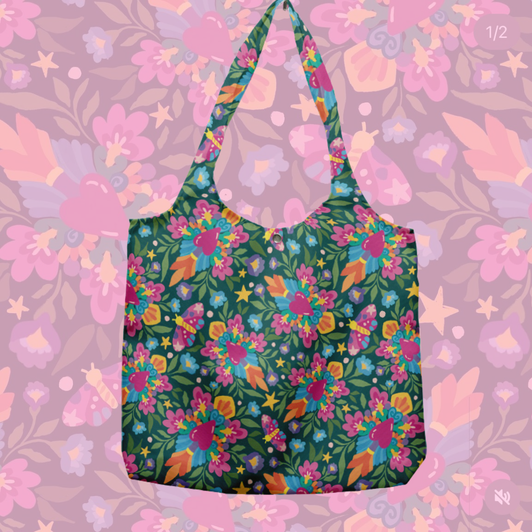 Totebag Verde - La flor de Frida Default Title La flor de Frida