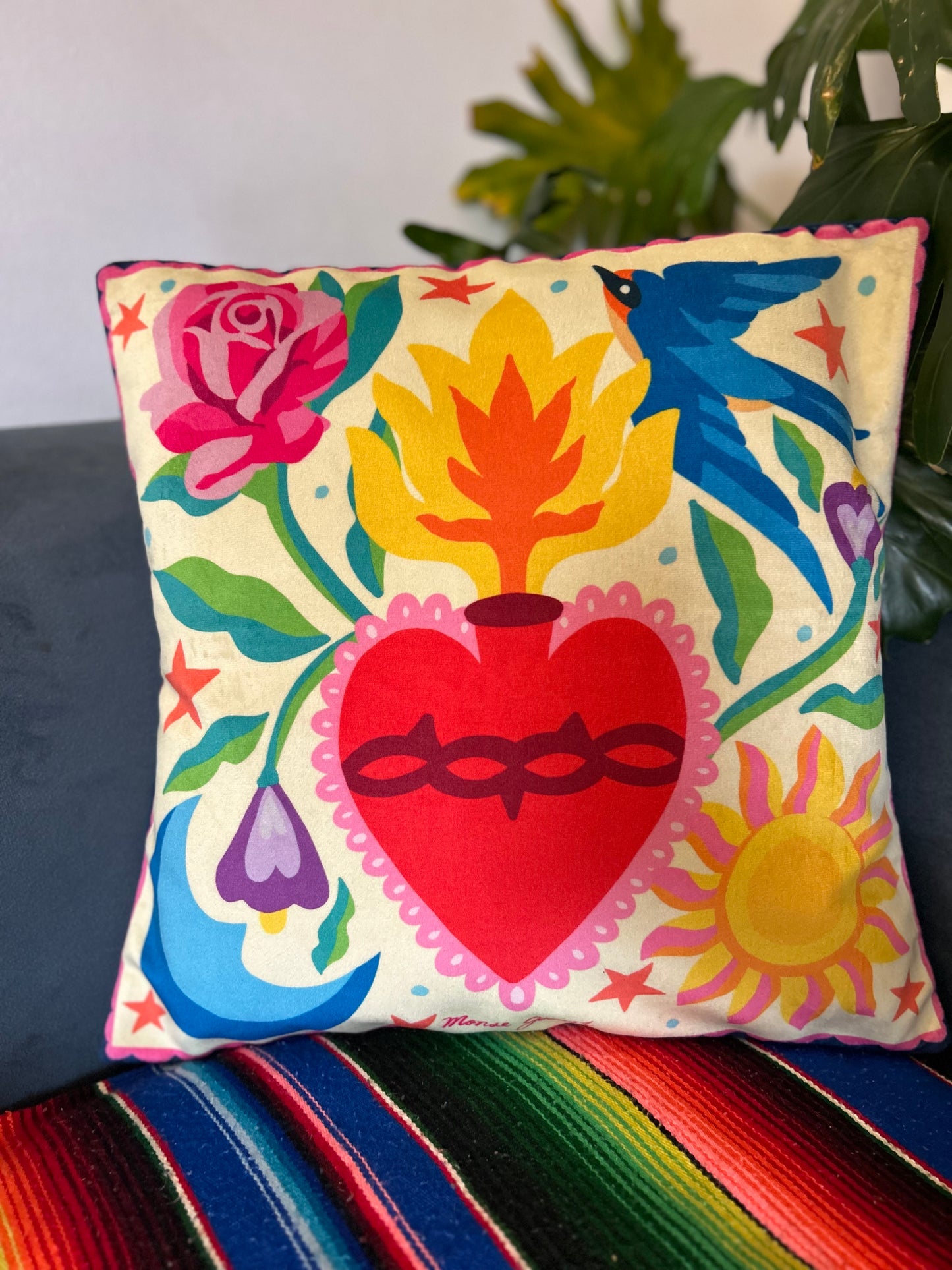 Funda Cojín- Corazón golondrina