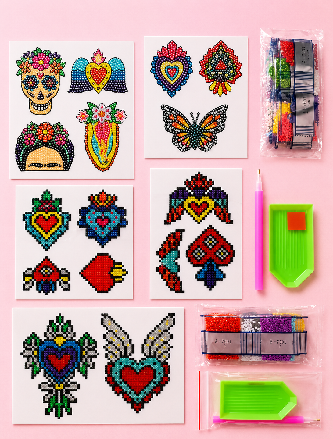 Promoción 2 set de stickers pintura con diamantes