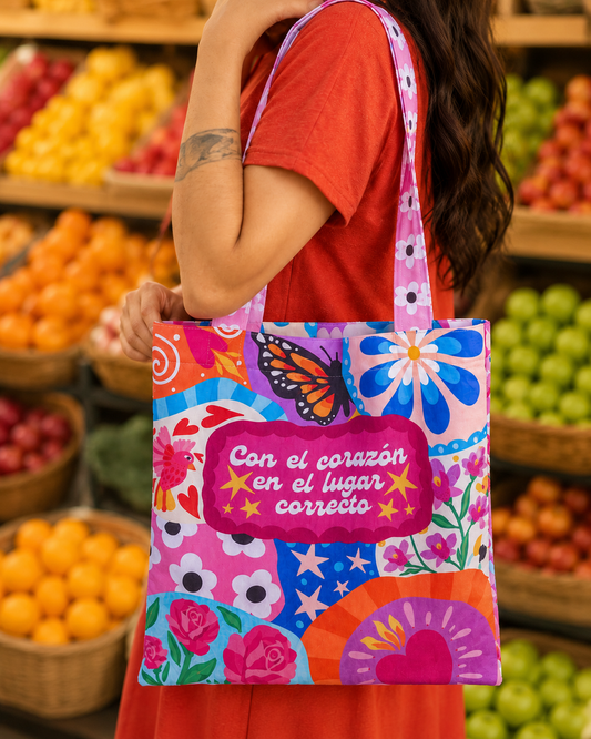 Totebag - con el corazón en el lugar correcto