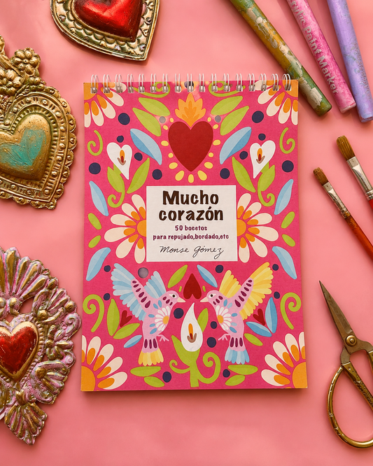 Cuaderno 50 bocetos para repujado y bordado - Mucho corazón - IMPRESO