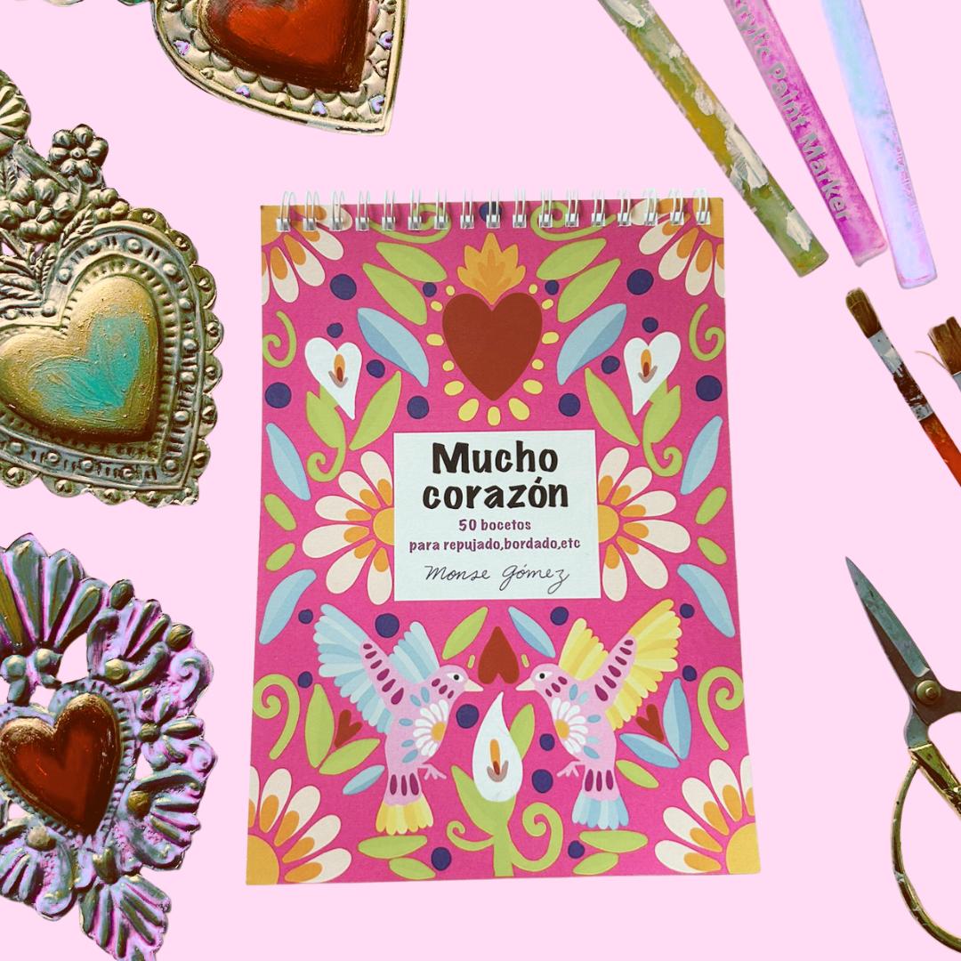 Cuaderno 50 bocetos para repujado y bordado - Mucho corazón - IMPRESO