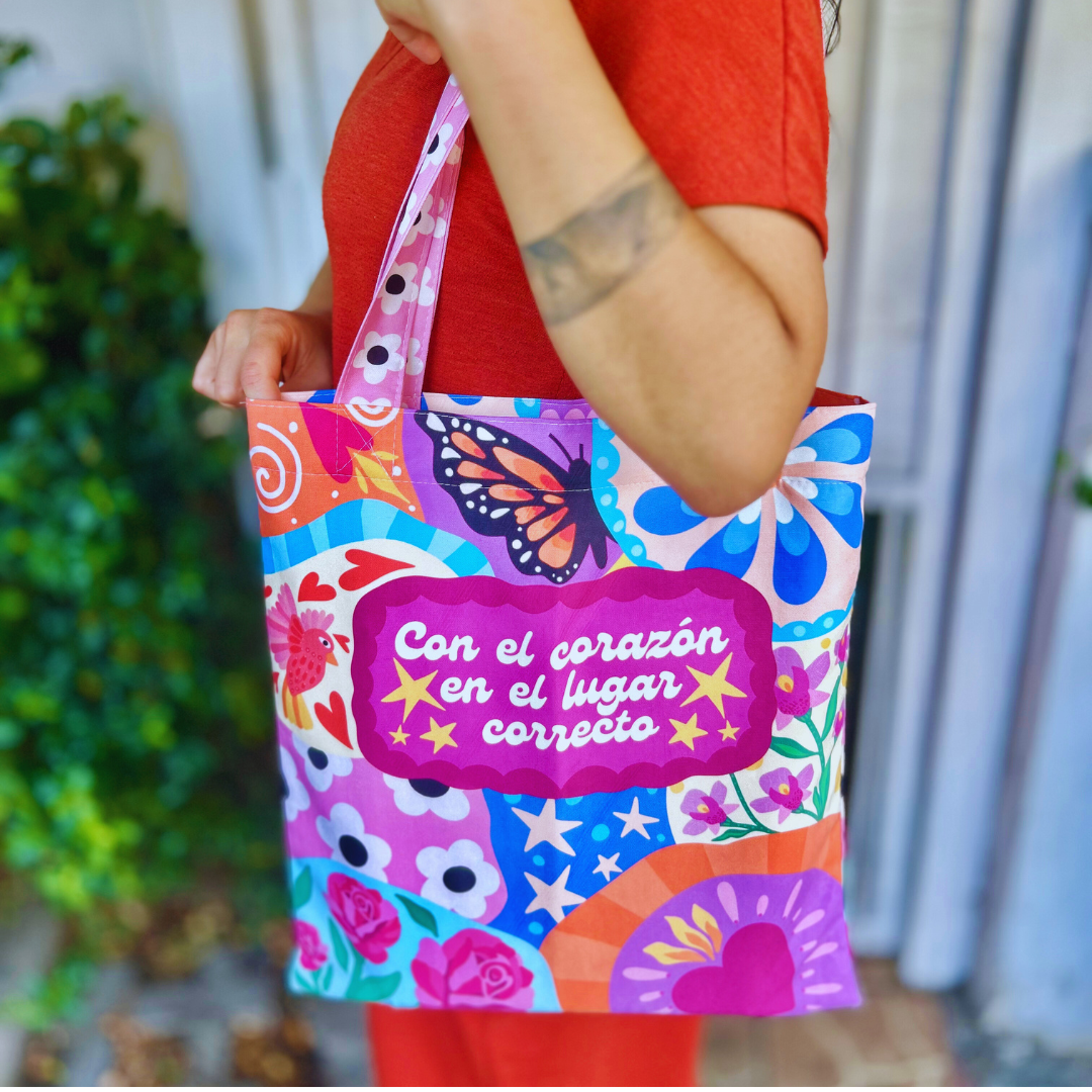 Totebag - con el corazón en el lugar correcto