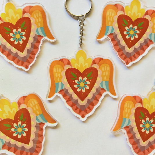 Llavero-corazón alas