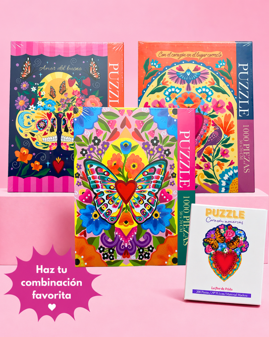 PROMO puzzle 1000 piezas+puzzle de madera