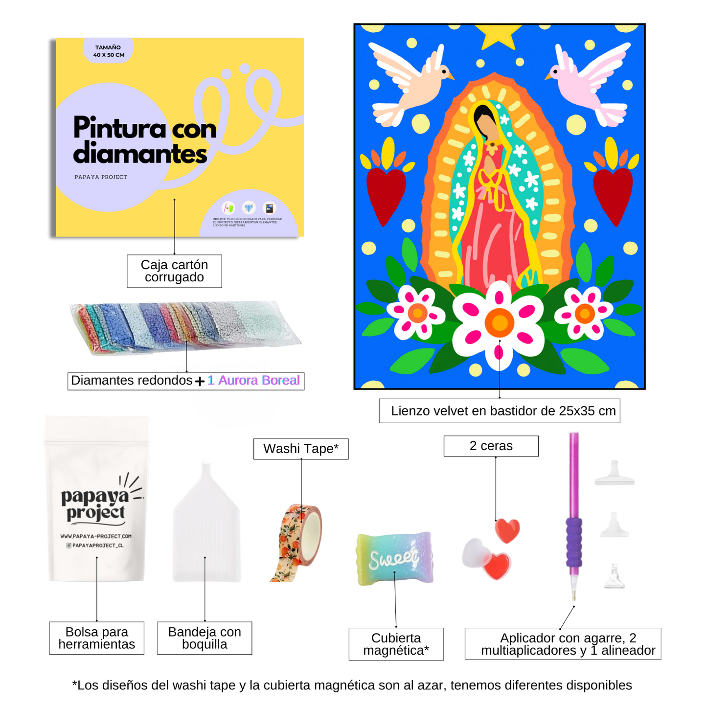 Pinta con diamantes KIT PLUS✨- Virgen de Guadalupe- La flor de Frida Default Title La flor de Frida