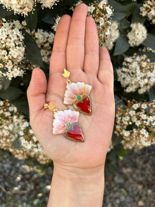 Aros-Florecer rosado