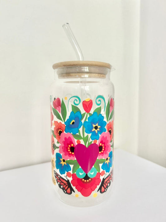 Vaso de vidrio-La vida es el momento