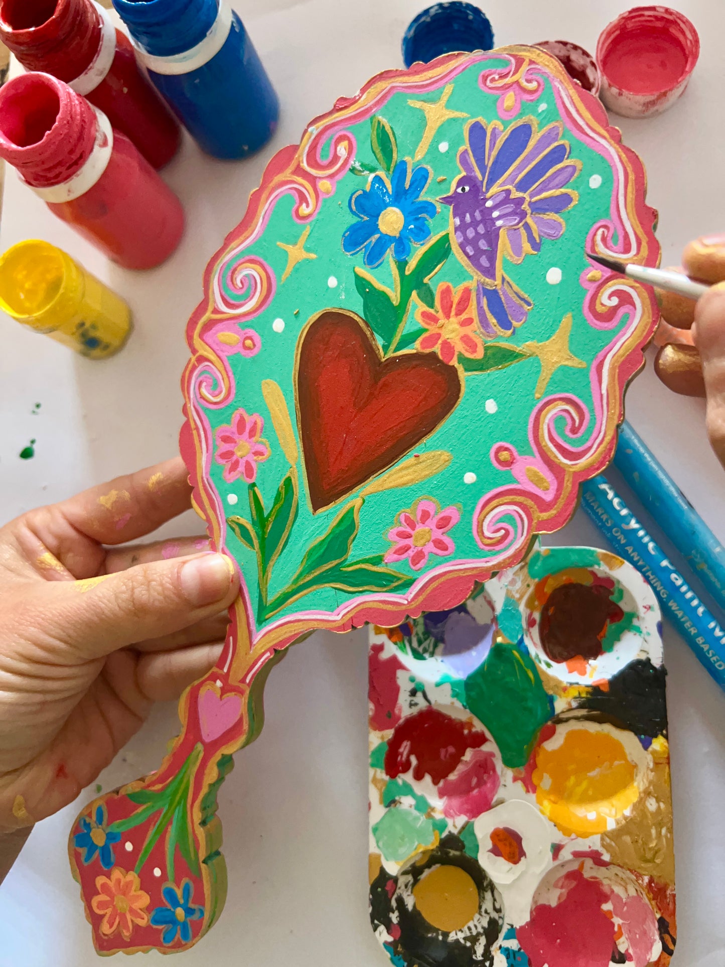Taller pintura espejo de mano-Sábado 11 de Octubre 11-14 hrs