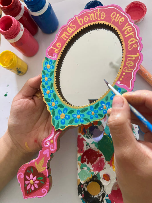 Taller pintura espejo de mano-Sábado 11 de Octubre 11-14 hrs
