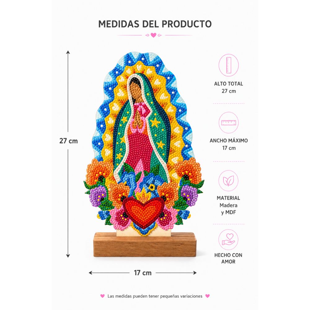 Virgen Guadalupe-Pinta con diamantes